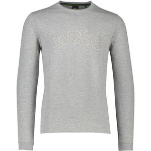 Hugo Boss, Sweatshirts & Hoodies, Heren, Grijs, 3Xl, Katoen, Grijze Ronde Hals Sweater