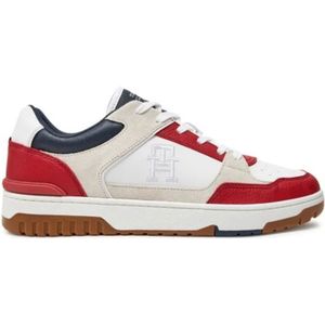 Tommy Hilfiger, Schoenen, Heren, Veelkleurig, 44 EU, Leer, Multicolor Street Block Sneakers