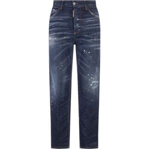 Dsquared2, Jeans, Dames, Blauw, 2Xs, Katoen, Klassieke Blauwe Slim-fit Jeans