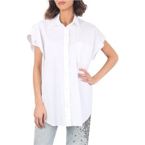 Gaëlle Paris, Blouses & Shirts, Dames, Wit, S, Katoen, Witte Casual Shirt 100% Katoen