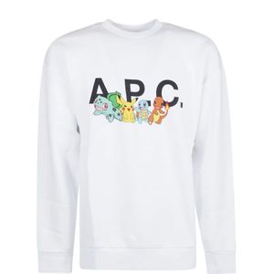 A.p.c., Sweatshirts & Hoodies, Heren, Wit, M, Katoen, Pokémon Logo Katoenen Sweatshirt