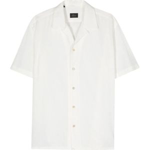 Brioni, Witte Seersucker Katoenen Overhemd Wit, Heren, Maat:L