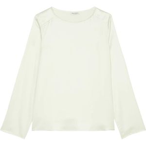 Marc O'Polo, Blouses & Shirts, Dames, Wit, 2Xs, Satijn, Regelmatig vloeiende blouse shirt