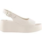 Högl, Schoenen, Dames, Beige, 39 EU, Leer, Beige Platte Sandalen Loulou Creme