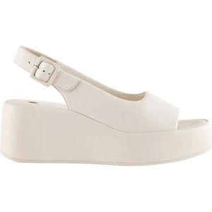 Högl, Schoenen, Dames, Beige, 39 EU, Leer, Beige Platte Sandalen Loulou Creme