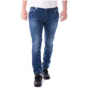 Daniele Alessandrini, Jeans, Heren, Blauw, W30, Denim, Slim-fit Denim Jeans voor Heren