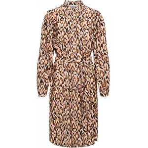 &Co Woman, Dierenprint Knoop-Door Jurk Beige, Dames, Maat:L