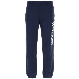 Sporty & Rich, Blauwe katoenen joggers - Stijlvol en comfortabel Blauw, Heren, Maat:M