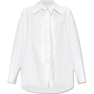 Jil Sander, Blouses & Shirts, Dames, Wit, M, Katoen, Dubbele katoenen overhemd