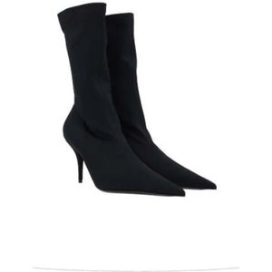 Balenciaga, Schoenen, Dames, Zwart, 36 EU, Spandex, Zwarte Spandex Stiletto Laarzen