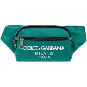 Dolce & Gabbana, Tassen, Heren, Groen, ONE Size, Heuptas met logo