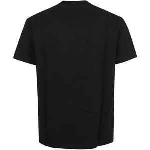 Dsquared2, Tops, Heren, Zwart, 2Xl, Katoen, Zwart Katoenen Jersey T-Shirt Klassieke Stijl