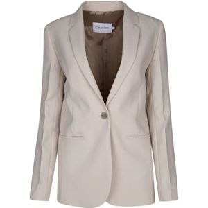 Calvin Klein, Stijlvolle Jas Beige, Dames, Maat:S