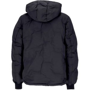 Alpha Industries, Jassen, Heren, Zwart, S, Polyester, Zwarte Logo Puffer Donsjas