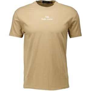 Ralph Lauren, Tops, Heren, Beige, S, Stijlvol Khaki T-Shirt met Regular Fit