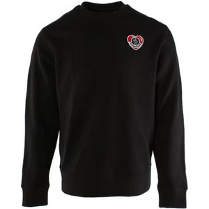 Moncler, Sweatshirts & Hoodies, Heren, Zwart, S, Katoen, Moncler sweater