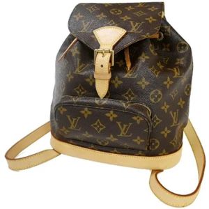 Louis Vuitton Vintage, Pre-owned, Dames, Bruin, ONE Size, Leer, Pre-owned Canvas backpacks