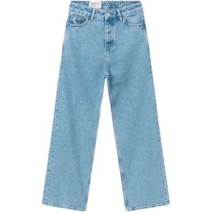 Knowledge Cotton Apparel, Reborn Jeans, Gebleekte Stonewash, Rechte pasvorm Blauw, Dames, Maat:W26 L30
