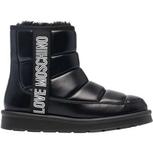 Love Moschino, Schoenen, Dames, Zwart, 38 EU, Winter Enkellaarzen