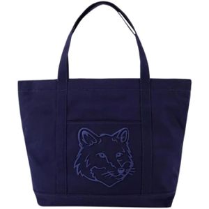 Maison Margiela Pre-owned, Pre-owned, Dames, Blauw, ONE Size, Katoen, Pre-owned Cotton totes