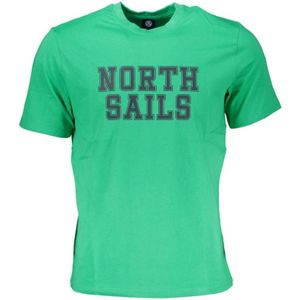 North Sails, Tops, Heren, Groen, L, Katoen, Groene Katoenen Logo Print T-shirt