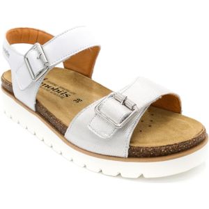 Mephisto, Schoenen, Dames, Wit, 36 EU, Witte Leren Sandalen Rubberen Zool