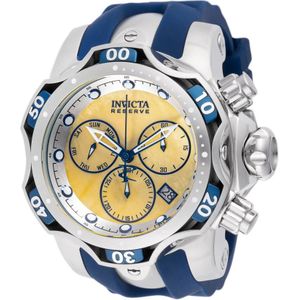 Invicta Watches, Accessoires, Heren, Grijs, ONE Size, Venom Heren Quartz Horloge - Gouden Wijzerplaat