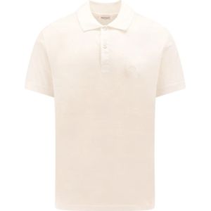 Alexander McQueen, Tops, Heren, Wit, L, Katoen, Organisch Katoenen Polo Shirt