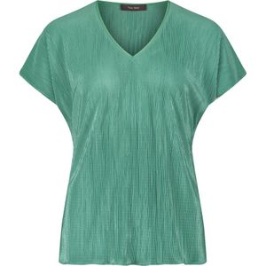 vera mont, Blouses & Shirts, Dames, Groen, XL, Satijn, Glitterige Geplooide V-hals Blousetop