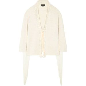 Alanui, Fringed Cardigan in Helder Kleurenpalet Wit, Dames, Maat:S