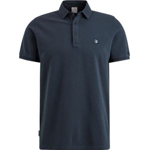 Cast Iron, Polo- S/S Cotton Pique Essential Blauw, Heren, Maat:2XL