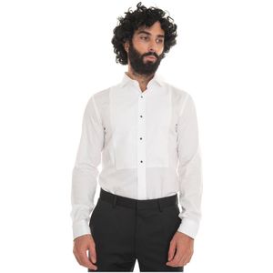 Boss, Glanzende Overhemd met Manchetknopen Wit, Heren, Maat:2XL