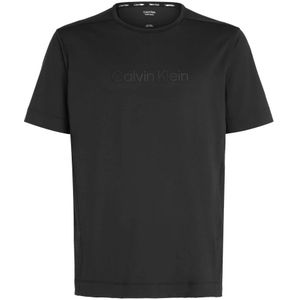 Calvin Klein, Tops, Heren, Zwart, L, Ck Performance Wo T-Shirt - Ss Tee