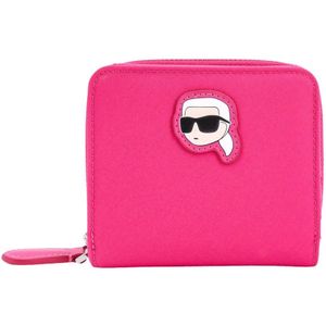 Karl Lagerfeld, Accessoires, Dames, Roze, ONE Size, Nylon, Portemonnees Kaarthouders