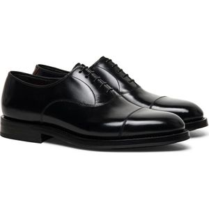 Santoni, Schoenen, Heren, Zwart, 39 EU, Leer, Handgemaakte leren Oxford schoen