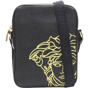 Versace, Leather crossbody-bags Zwart, Dames, Maat:ONE Size