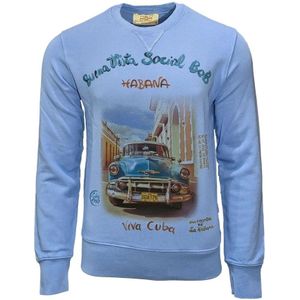 Bob, Sweatshirts & Hoodies, Heren, Blauw, L, Vintage Blauwe Crew Neck Sweatshirt