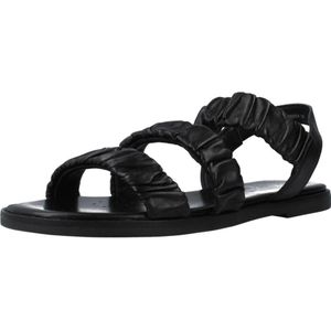 Geox, Schoenen, Dames, Zwart, 36 EU, Stijlvolle platte sandalen voor vrouwen