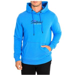 La Martina, Sweatshirts & Hoodies, Heren, Blauw, 3Xl, Katoen, Blauwe hoodie met geborduurd logo