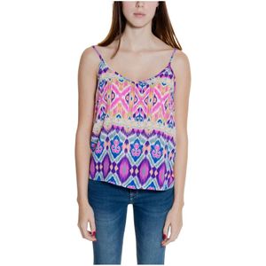 Only, Tops, Dames, Veelkleurig, XS, Polyester, Poly Tie Singlet Aop Collection