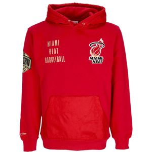 Mitchell & Ness, NBA Team OG 2.0 Fleece Hoodie Rood, Heren, Maat:S