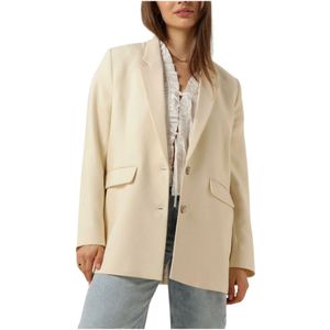 Selected Femme, Jassen, Dames, Beige, XL, Polyester, Beige Relaxed Blazer