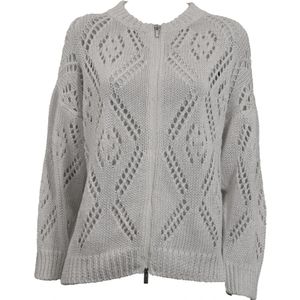 Peserico, Katoenen gebreide Cardigan met rits Wit, Dames, Maat:L