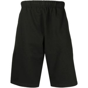 Kenzo, Korte broeken, Heren, Zwart, XL, Katoen, Casual shorts met geborduurd logo