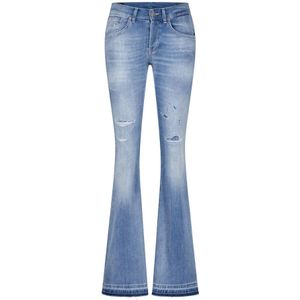 Dondup, Jeans, Dames, Blauw, W33, Denim, Flared Jeans met 5-Pocket Stijl