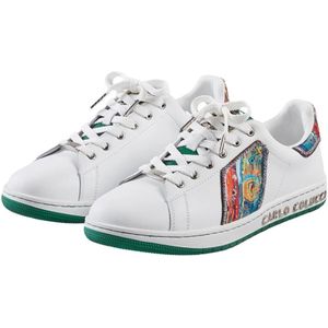 Carlo Colucci, Unieke Gebreide Sneaker Wit, unisex, Maat:46 EU