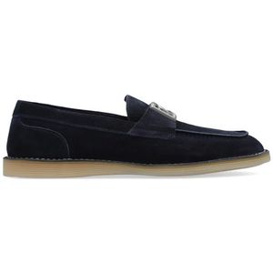 Dolce & Gabbana, Schoenen, Heren, Blauw, 40 EU, Suède, ‘New Florio’ suède loafers