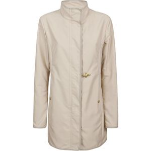 Fay, Single-Breasted Coats Beige, Dames, Maat:M