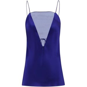 Stella McCartney, Elegante Mouwloze Top Blauw, Dames, Maat:S