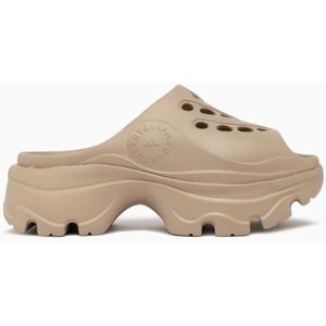 Adidas by Stella McCartney, Veganistische Klomp Slippers met Ingelegd Logo Beige, Heren, Maat:39 EU